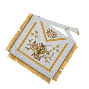 Tablier maçonnique 33e degré Rite écossais Set Wings Up Design avec tous les drapeaux de pays - Product Image 4