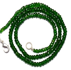 Perles de rondelle à facettes en diopside de chrome naturel super rare 16.5 "brin complet 3-5MM collier de pierres précieuses rares de russie - Product Image 3