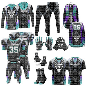 Vente en gros d'uniformes respirants à manches courtes de football américain sublimés personnalisés Ensemble maillots et pantalons de haute qualité 2025 - Product Image 1