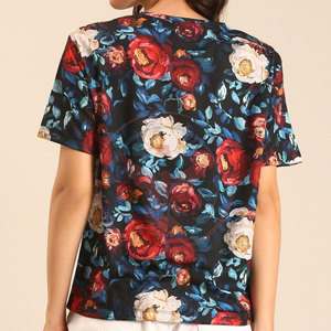 บริการ OEM เสื้อยืดผู้หญิงแบบสบายๆ เป็นมิตรกับสิ่งแวดล้อม พิมพ์ลายแบบ Sublimation ขายส่ง น้ำหนักเบา ผ้าฝ้าย 100% - Product Image 3