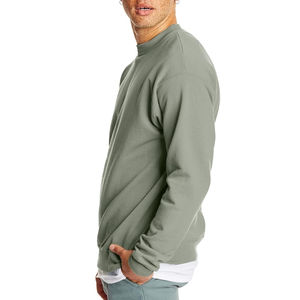 เสื้อสเวตเตอร์คอกลมสวมหัวเสื้อสเวตเตอร์คอกลมเสื้อสเวตเชิ้ตไม่มีลาย - Product Image 4