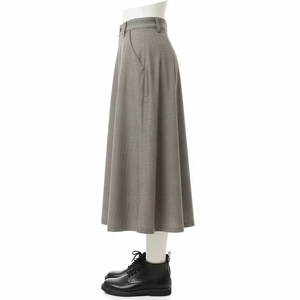 Respirant uni teint peigné femmes jupe élégant tenue de bureau tissu doux longueur au genou taille haute formel affaires jupe décontractée - Product Image 3