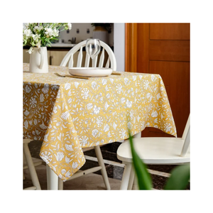 Minimalist Geometric Embroidered <b>Tablecloth</b> Rectangle Linen Cotton Washable Enhance Your Dining Experience With Elegance Home - Product Image 3