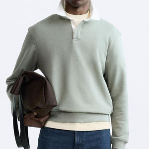 เสื้อสเวตเตอร์คอปกของผู้ชายผ้าฝ้าย100% ทรงพอดีตัวปกติเสื้อสเวตเชิ้ตผ้าหนาปรับแต่งโลโก้ได้ตามต้องการสำหรับฤดูหนาว - Product Image 4