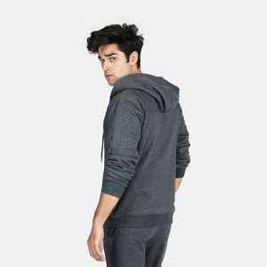 Ensemble de survêtement d'hiver personnalisé respirant pour homme grande taille, avec capuche en polaire et pantalon de jogging 100 % coton, marque privée - Product Image 2