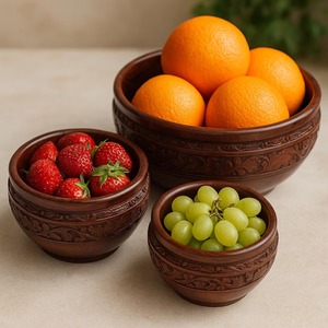 Juego de Tazones de Madera de Sheesham Hechos a Mano, Suministro Directo de Fábrica, para Servir Aperitivos y Decoración del Hogar, Disponible a Precio de Fábrica desde India - Product Image 3