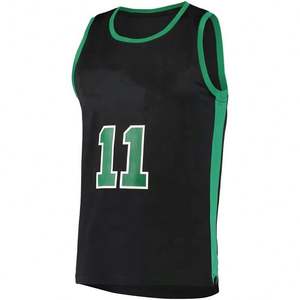 Ventes en gros de maillots de basket-ball personnalisés de haute qualité 100% polyester respirant pour adultes, hommes, style rétro, avec tissu en maille - Product Image 2