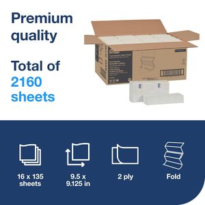 Serviettes en papier pliées Tork Soft Xpress, blanches, 2 plis, 135 serviettes/paquet, 16 paquets/caisse (MB579) - Product Image 5