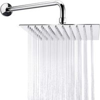Cabezal de Ducha de Lluvia de Lujo en Acero Inoxidable SUS304 Negro, Cuadrado de 8 Pulgadas, para Proyectos Hoteleros