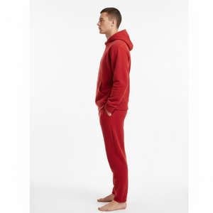 Survêtement à capuche d'hiver coupe classique pour homme, uni, décontracté, respirant, séchage rapide, léger, polyester/coton, course à pied - Product Image 3