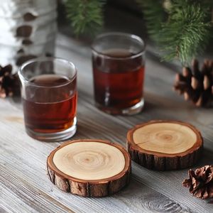 Juego de Posavasos de Madera Adecuado para Tazas de Café y Té que Agrega un Atractivo Natural y Cálido al Tablero de la Mesa - Product Image 2