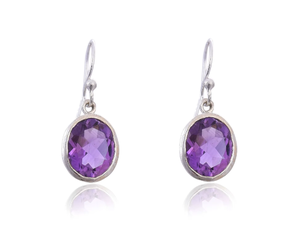 Pendiente de amatista de plata 925 Pendiente de peso ligero de plata esterlina Precio al por mayor barato - Product Image 3