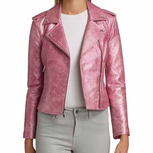 Blank Cowhide Leather USA Fashionable Blank Street Style Ladies Leather <b>Jacket</b> - Product Image 5