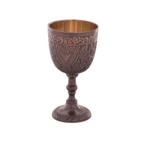 Decorative Vintage Metal Goblet <b>Cup</b> | Elegant Engraved Floral Chalice <b>for</b> Barware Dining Gift Collection Traditional Artistic - Product Image 4