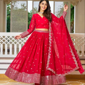 Designer Wedding Wear Lehenga Choli And Dupatta With <b>Embroidery</b> Sequence Work - Product Image 1