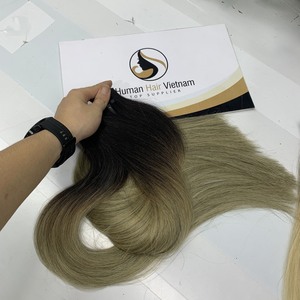 Vierges vietnamiennes Double Drawn Remy Cuitlce Ash Blonde Ombre Trame Bundles Extension de Cheveux Humains cheveux bruts - Product Image 5