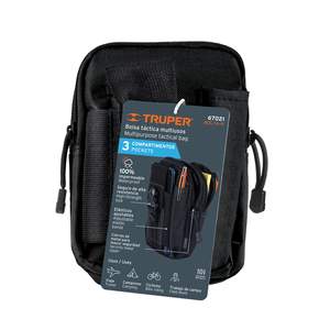 Bolsa Táctica de Cintura Truper 67021 Negra con Tela Oxford Impermeable, Bolsillo Interior con Cremallera, Correa Desmontable para Actividades al Aire Libre - Product Image 1