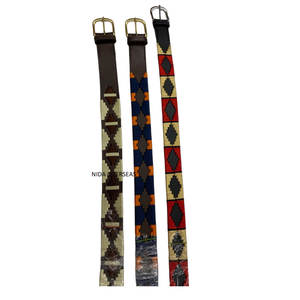 ปรับแต่งขี่ม้าหนังอาร์เจนตินามือเย็บหนังเข็มขัดโปโลด้วยหัวเข็มขัดทองเหลืองอุปกรณ์ม้าเข็มขัดหนังผู้ชาย - Product Image 1