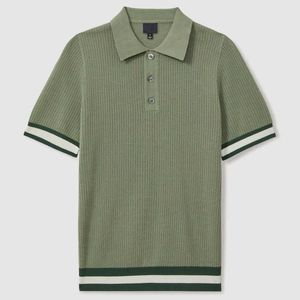 Venta caliente Diseño al por mayor Bordado Logo Manga corta Algodón Verano Malla Golf Crochet Camiseta Alta calidad Hombres Polos - Product Image 2