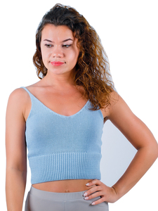 เสื้อสเวตเตอร์ถักแขนกุดสายเดี่ยวสำหรับผู้หญิงเสื้อครอปคุณภาพสูงขายส่งราคาจากผู้จำหน่ายบังคลาเทศ - Product Image 2