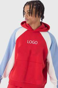 Ensemble de survêtement pour homme, style vintage d'hiver, à capuche, blocs de couleur, manches raglan, pantalon large, streetwear, athleisure, survêtement complet - Product Image 6