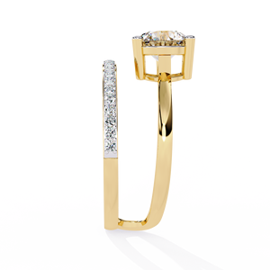 Anillo de compromiso de derivación de diamante cultivado en laboratorio de 1,00 quilates moderno diseño elegante oro de 14K joyería nupcial personalizada joyería ética personalizada - Product Image 5