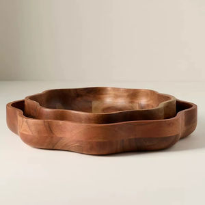 Ensaladera de madera Australia, vajilla artesanal de madera, plato de servir de madera premium - Product Image 1