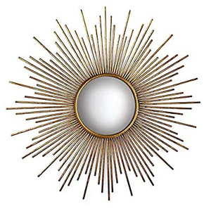 Miroir mural en métal noir soleil fait à la main Design en fer moderne de haute qualité Accent décoratif parfait pour les intérieurs de maison élégants - Product Image 2