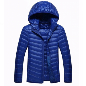 Chaqueta de Plumón Larga con Capucha para Hombre, Ligera, Térmica, Resistente al Agua, Cortavientos, para Clima Frío, Informal - Product Image 2