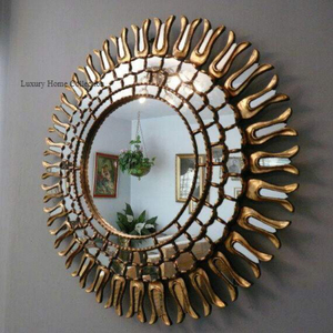<b>Silver</b> Color Metal Wall <b>Mirror</b> Polished Round Shape Home and Hotel Restaurant Vanity Decor Accessories Supplies - Product Image 4