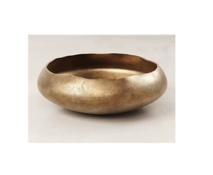 ชามเสิร์ฟผลไม้ทำจากโลหะสีทองทำด้วยมือทำจากอลูมิเนียมขัดเงาเป็นมิตรกับสิ่งแวดล้อม - Product Image 2