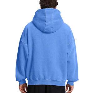 Sudaderas con capucha y cremallera de algodón con logotipo personalizado de 400 gramos para hombre, estilo informal de gran tamaño, temporada de primavera, letras con capucha tejidas de alta calidad - Product Image 6