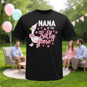 T-shirt promozionale coordinata per la famiglia per il primo compleanno di Nana of the Silly Goose - Product Image 3