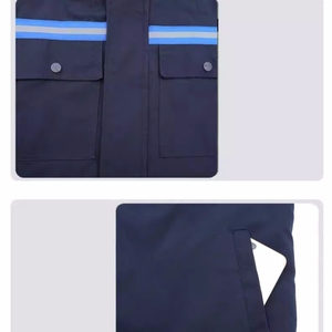 Veste de sécurité à manches longues pour homme avec fermeture éclair, matériau réfléchissant, veste de travail de nuit, logo personnalisable - Product Image 5