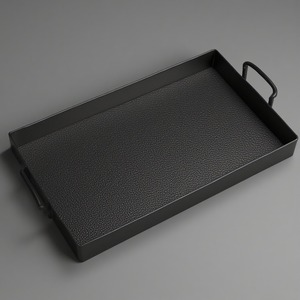 Bandeja de cuero contemporánea con estructura duradera y acabado Premium elaborado para versatilidad decorativa y soluciones funcionales - Product Image 1