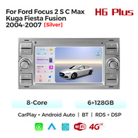 MEKEDE 6+128GB Lecteur audio musical GPS WIFI 4G BT pour Ford Focus 2 S C Max Kuga Fiesta Fusion 2004-2007 avec Car-play Auto