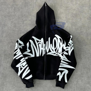 sweats à capuche Street Style Zip Up Graphic Hoodie Urban <b>Streetwear</b> latest Fashion Printed sweats à capuche <b>y2k</b> hoodie - Product Image 3