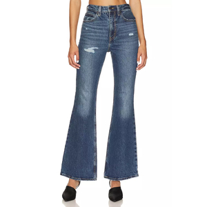 Jeans en denim pour femmes coupe ample et taille haute design OEM Vêtements pour femmes Jeans baggy en bas quantité minimale de commande - Product Image 1