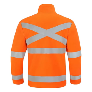 Ropa de trabajo de invierno personalizada para hombre de talla grande, chaqueta de concha suave con cremallera, nuevo forro polar reflectante, impermeable, transpirable, de punto - Product Image 4