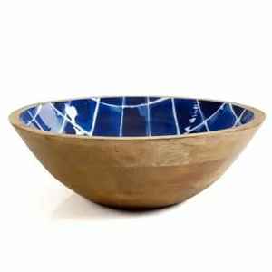 Cuencos de madera esmaltados ecológicos altamente acabados, vajilla de diseño de colores impresos para fiestas, servir ensaladas - Product Image 3