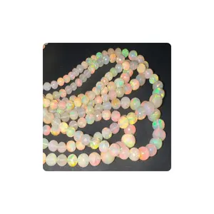 天然埃塞俄比亚蛋白石刻面圆形球珠高品质尺寸5毫米至9毫米约。在线购买宝石珠子