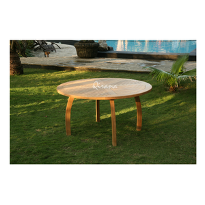 Table de jardin en bois de teck Bali Table de conception ronde fixe 150 CM parfaite pour le jardin extérieur et les meubles de villa à vendre - Product Image 6