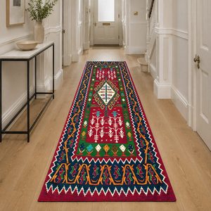 <b>RUGS</b> DEPOT LXDP-0710 Wholesale Red Burgundy Vintage Patchwork Digital Printed Machine Washable Chenille Area <b>Rug</b> <b>Non</b> <b>Slip</b> - Product Image 5