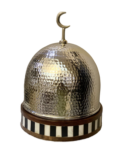 Plat de service décoratif en métal pour le Ramadan, design martelé brillant en acier inoxydable, compatible lave-vaisselle - Product Image 6