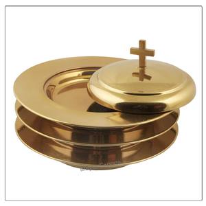 Assiette à pain de communion en acier inoxydable Mayur Exports avec finition en laiton doré brillant de haute qualité, modèle 9262 - Product Image 4