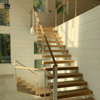 Escalier pliant haut de gamme en acier inoxydable-Solution de villa extérieure moderne durable Cadre solide élégant et conception personnalisée
