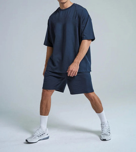 Ensemble deux pièces pour homme, prix bas, haute qualité, couleur bleu clair, manches courtes, 100% coton respirant - Product Image 2