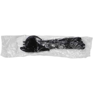 Couverts en plastique noir avec couteau cuillère fourchette et serviette vaisselle en plastique ensemble de couverts en plastique ensemble de repas de poids mi-lourd - Product Image 3