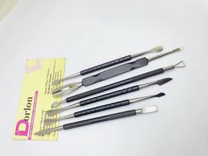 Double-Ended Stainless Steel Nail Spoon Pusher Black Cuticle Pusher for Natural Nail <b>Gel</b> Polish <b>Remover</b> Manicure Pedicure Dirt - Product Image 3