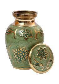 โกศทองเหลืองเคลือบคุณภาพสูงสำหรับเก็บขี้เถ้าจากงานหัตถกรรมของอินเดียส่งตรงจากผู้ผลิตอุปกรณ์งานศพ - Product Image 4